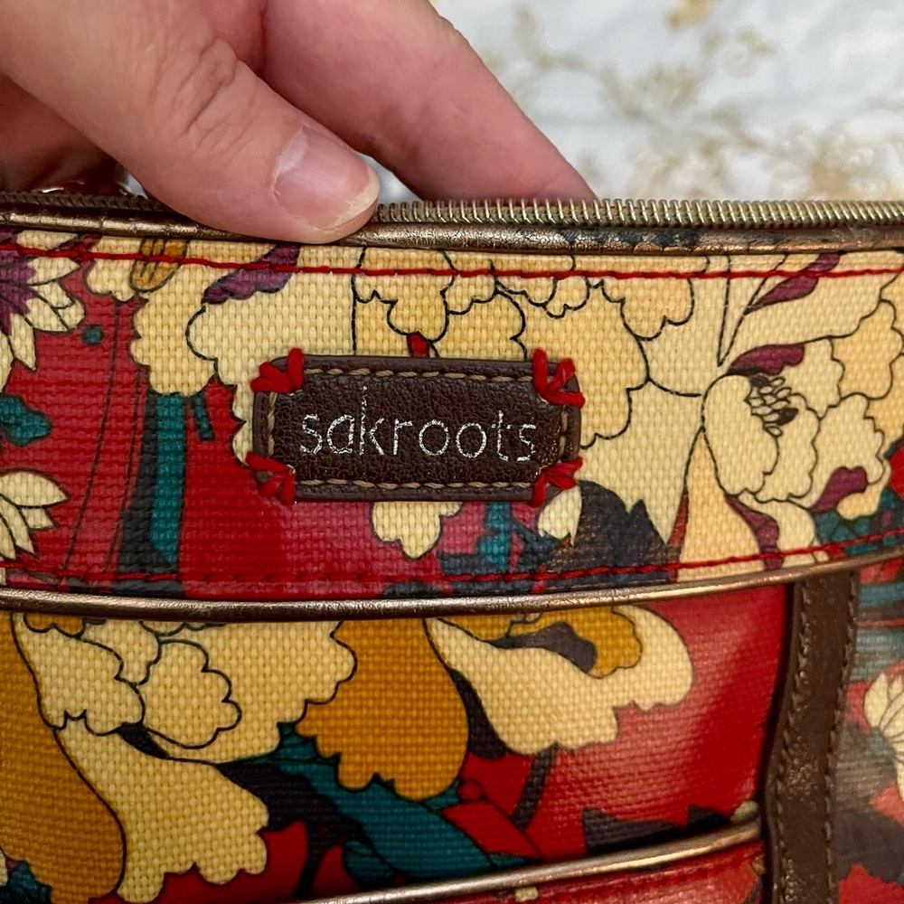 Sakroots Womens  Crossbody Bag Purse Multi-color Red Teal Purple Gold - Picture 4 of 9